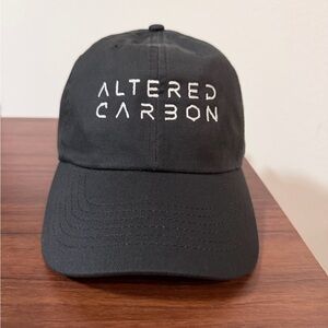 Black Altered Carbon Strap Back Hat